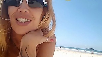 Exhibitionist Wife Flaunts Her Bikini And Pussy At A Crowded Beach In Guarujá