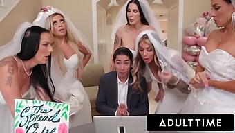 Watch As A Big Titty Milf Bride Gets Disciplined By A Big Dick Wedding Planner In An Insane Reverse Gangbang