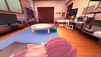 Natsuki Swallows And Spits Out Semen While Being Filmed In A Pov Style During A Sexual Encounter With A Member Of The Doki Doki Literature Club