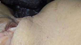 Explicit Close-Up Of A Woman Ejaculating During Anal Sex
