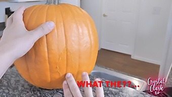 Steamy Aunt And Niece Collaborate On Halloween Pumpkin Carving