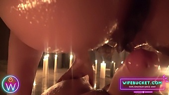 Intense Candlelit Threesome With Voluptuous Wife And Handsome Stud