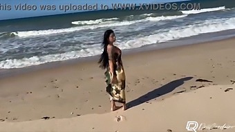 Passionate Couple Shares Outdoor Romp On The Beach, Condom-Free Encounter