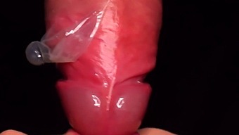 Exclusive Close-Up Of Perfect Cumshot From Condom Milking Blowjob
