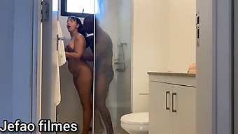 A Woman Goes On A Journey, Her Partner Joins Her For A Bath Time Romp