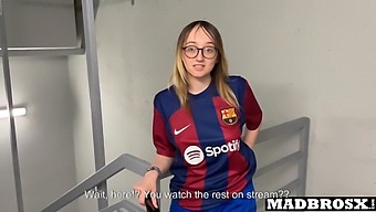 Barcelona Fan Gets Rough Doggystyle Pounding From Psg Enthusiasts In The Stadium Corridors!