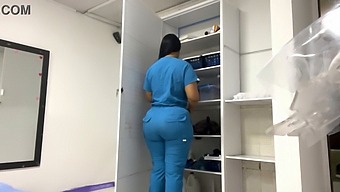 Latina Patient With Big Natural Tits Gets Oiled Up In Medical Office