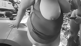 Bbw Stepmom Seduces Young Man In Car Parking Lot