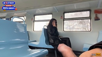 Katty West Enjoys A Cumwalk On A Public Train After A Hot Scene With A Stranger.