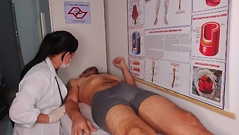 The Guy'S Dick Accidentally Stood Up In Front Of The Nurse.